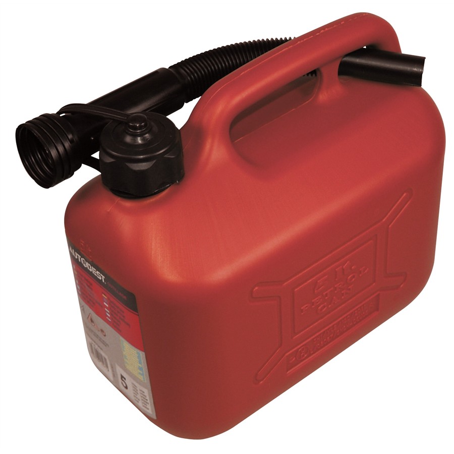 Jerrican carburant en plastique rouge AUTOBEST 5 L Auto5.be