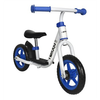 Stapfiets voor kinderen in staal URBAN 10" wit/blauw