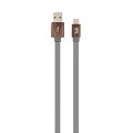 WOODLE - USB-kabel type C plat gevlochten 1m - grijs
