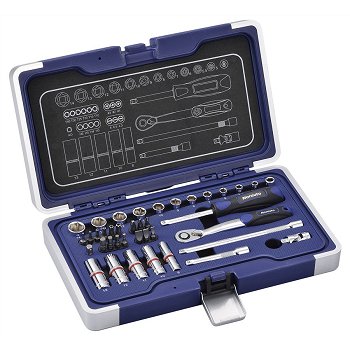 Coffret cl&eacute; &agrave; cliquet carr&eacute; 1/4'' + douilles 6 pans 5-14 mm et embouts NORAUTO 39 pi&egrave;ces