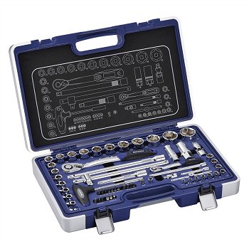 Coffret cl&eacute; &agrave; cliquet carr&eacute; 1/4'' + douilles 6 pans 5-32 mm et embouts NORAUTO 60 pi&egrave;ces