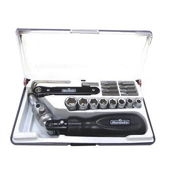 Coffret tournevis &agrave; cliquet, douilles 6 pans 5-13 mm et embouts NORAUTO 23 pi&egrave;ces