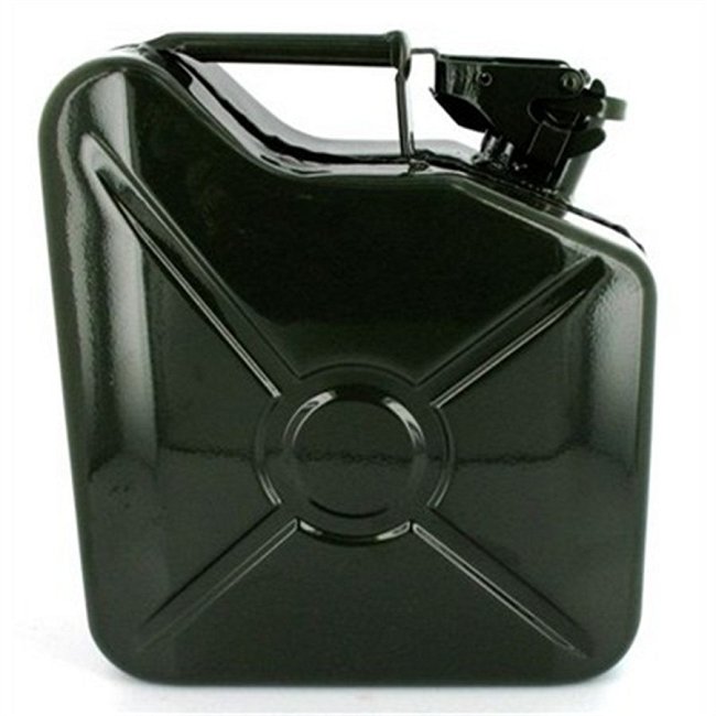 Jerrican 5L Métal Vert Armée - Bidon Hydrocarbures Étanche Avec Bouchon Sécurité