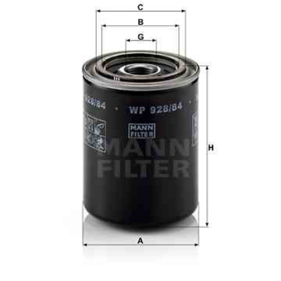W 713/4 MANN-FILTER Filtro de aceite 3/4-16 UNF, con válvula bloqueo de retorno, Filtro